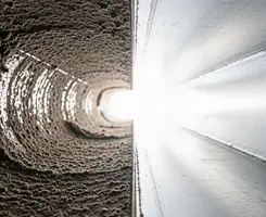 air duct cleaning services showing interior duct system inspection and cleaning in Tampa, FL